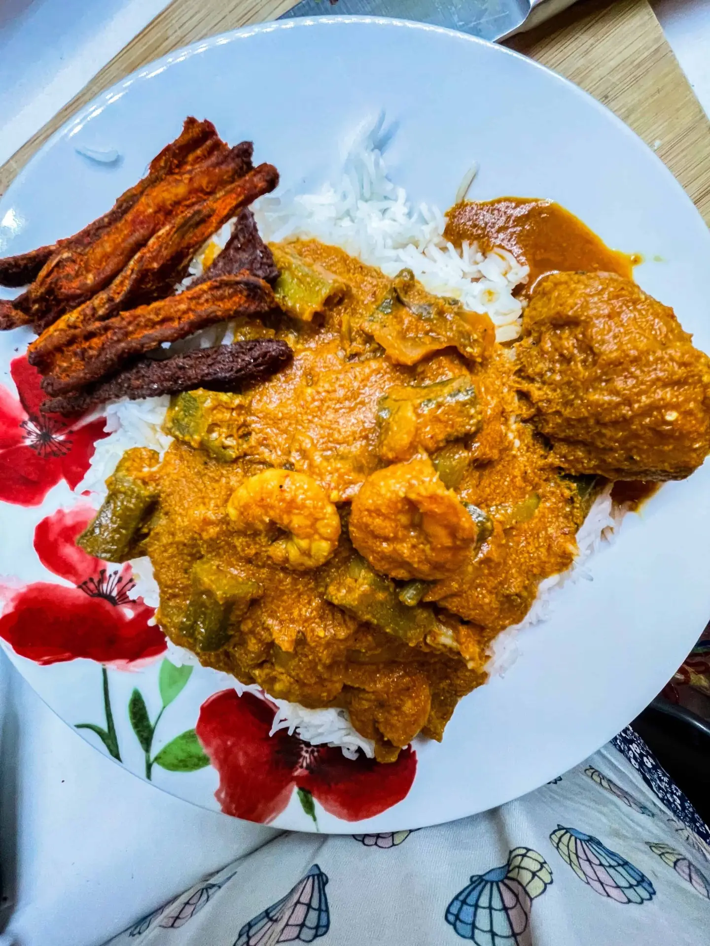 Goan Prawn Curry with Okra and Raw Mangoes - Truly Soulfully Eats