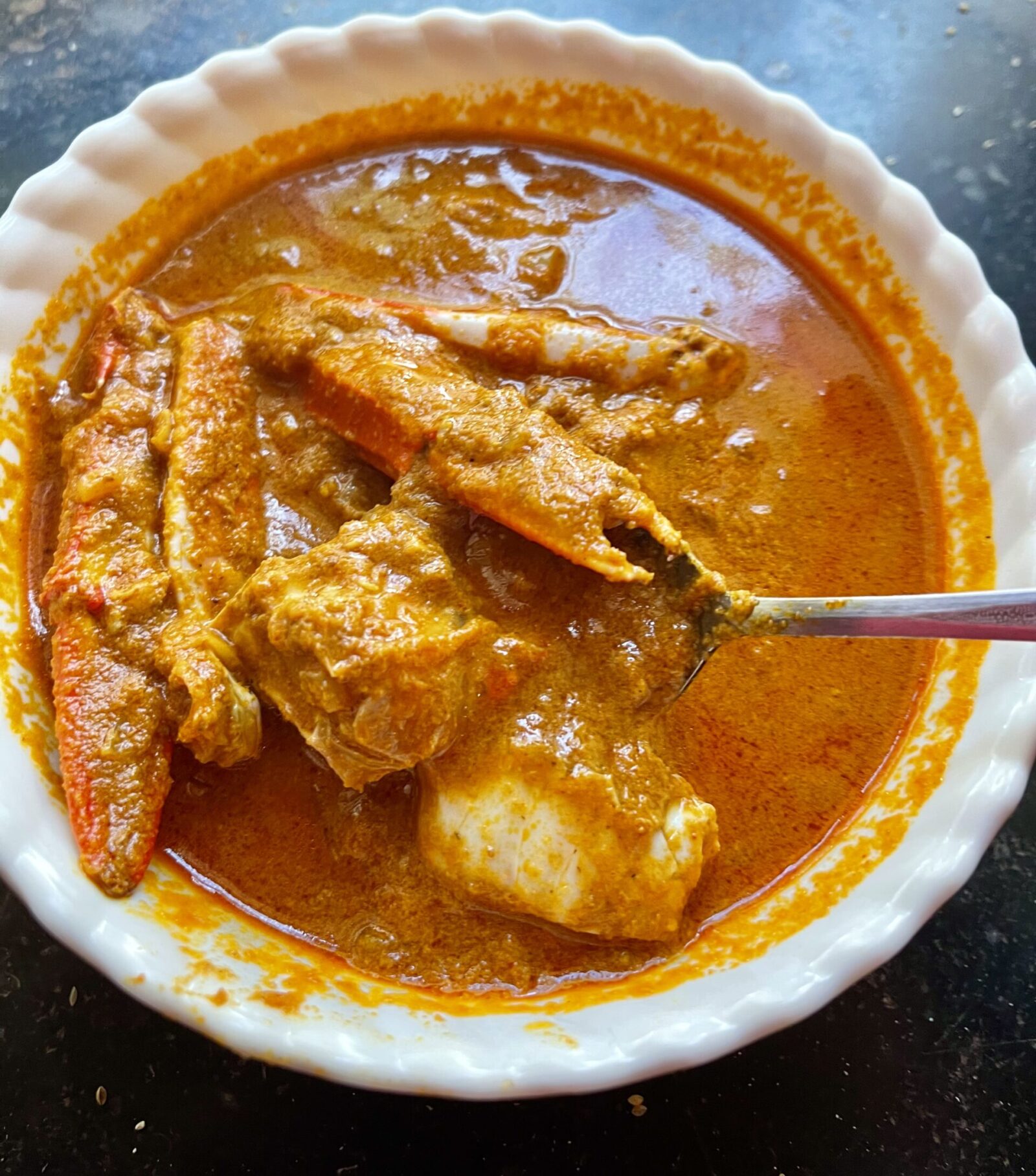 Goan Crab Xec Xec in a. bowl