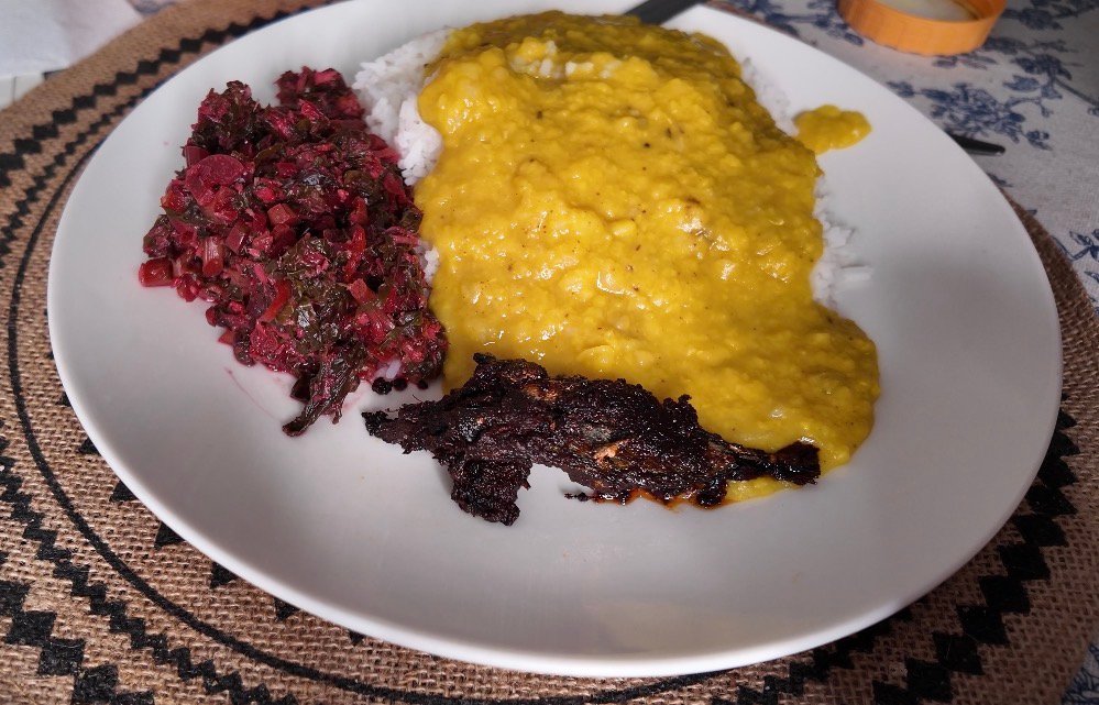 Simple typical Goan lunch or dinner plate